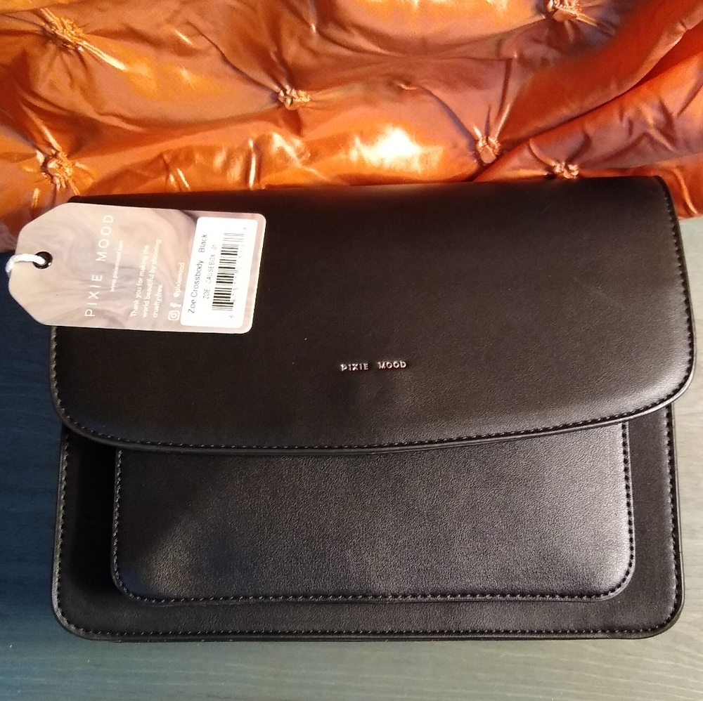 NWT Black Pixie Mood Zoe Crossbody Vegan Leather Purse